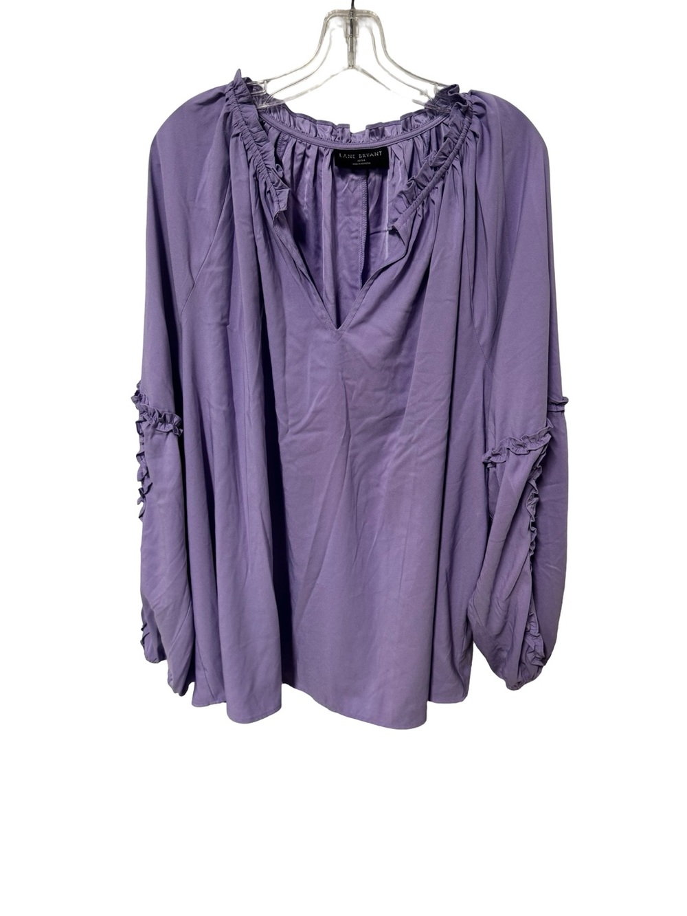 Lane Bryant Purple Ruffle Peasant Tunic